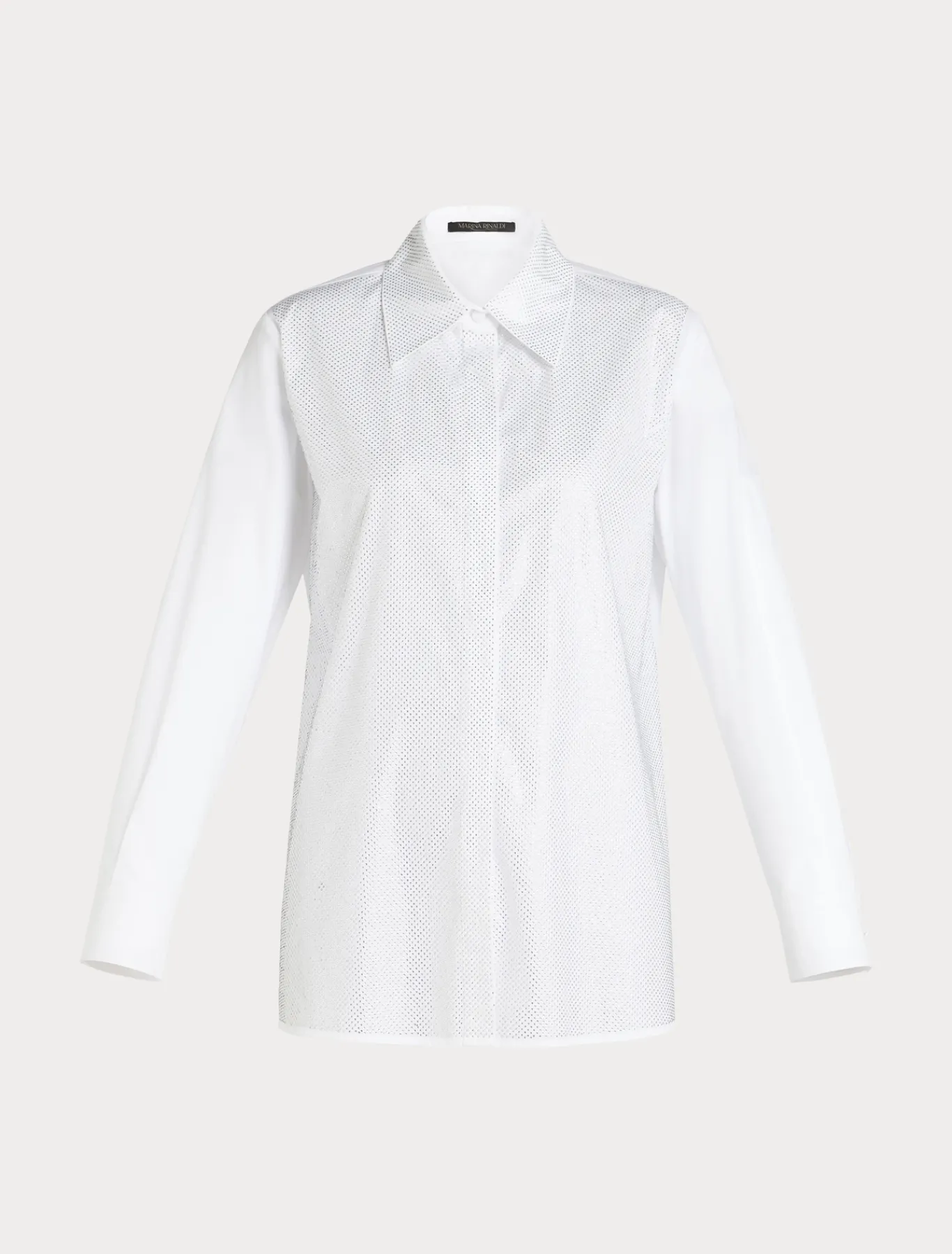 Marina Rinaldi Camicie & Bluse | Camicie & Bluse*Camicia in popeline con strass BIANCOOTTICO
