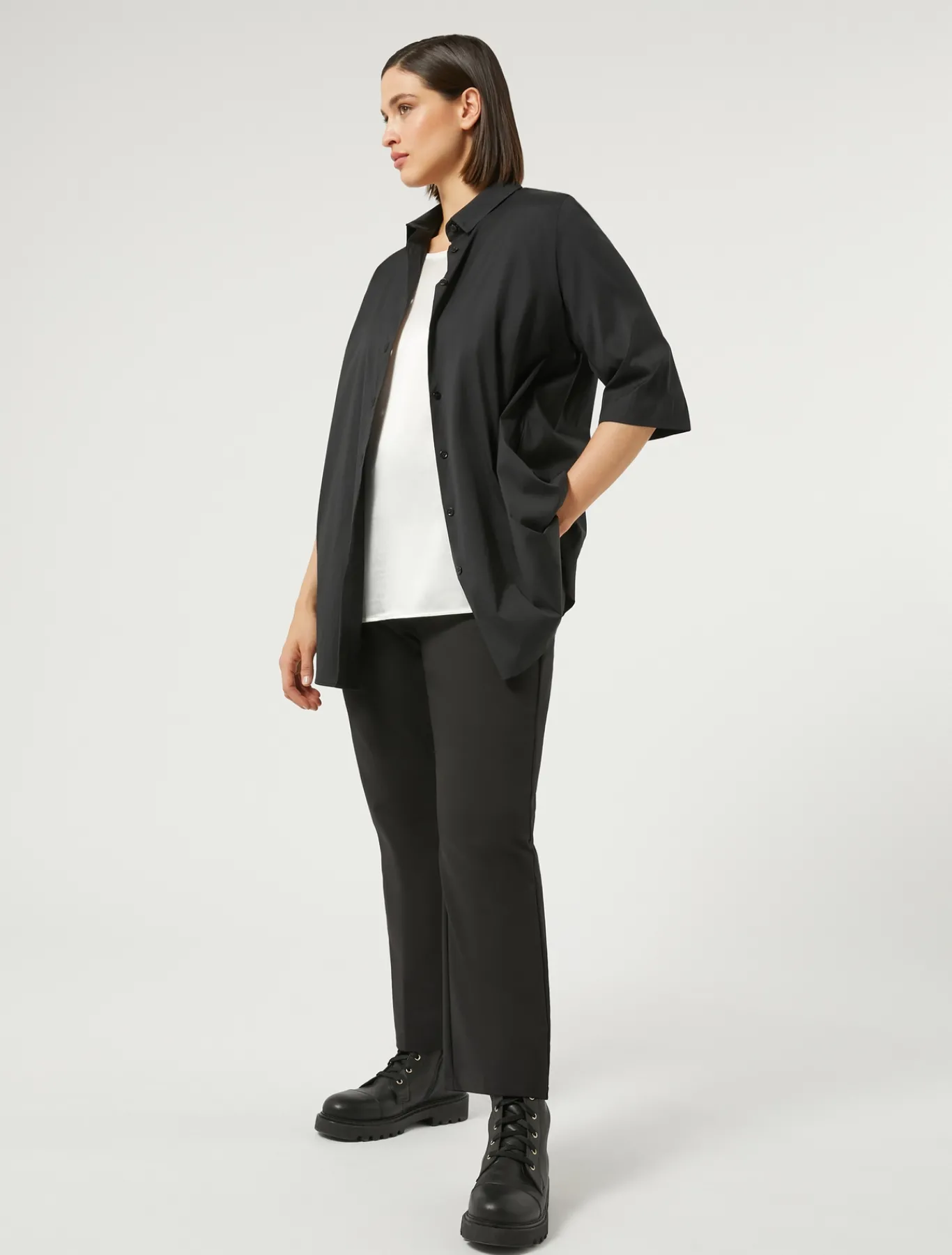 Marina Rinaldi Camicie & Bluse | Camicie & Bluse*Camicia in popeline di misto cotone NERO