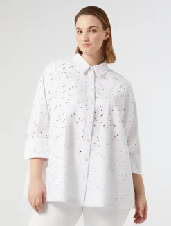 Marina Rinaldi Camicie & Bluse | Camicie & Bluse*Camicia in popeline sangallo BIANCO
