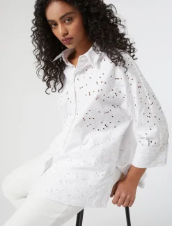 Marina Rinaldi Camicie & Bluse | Camicie & Bluse*Camicia in popeline sangallo BIANCO