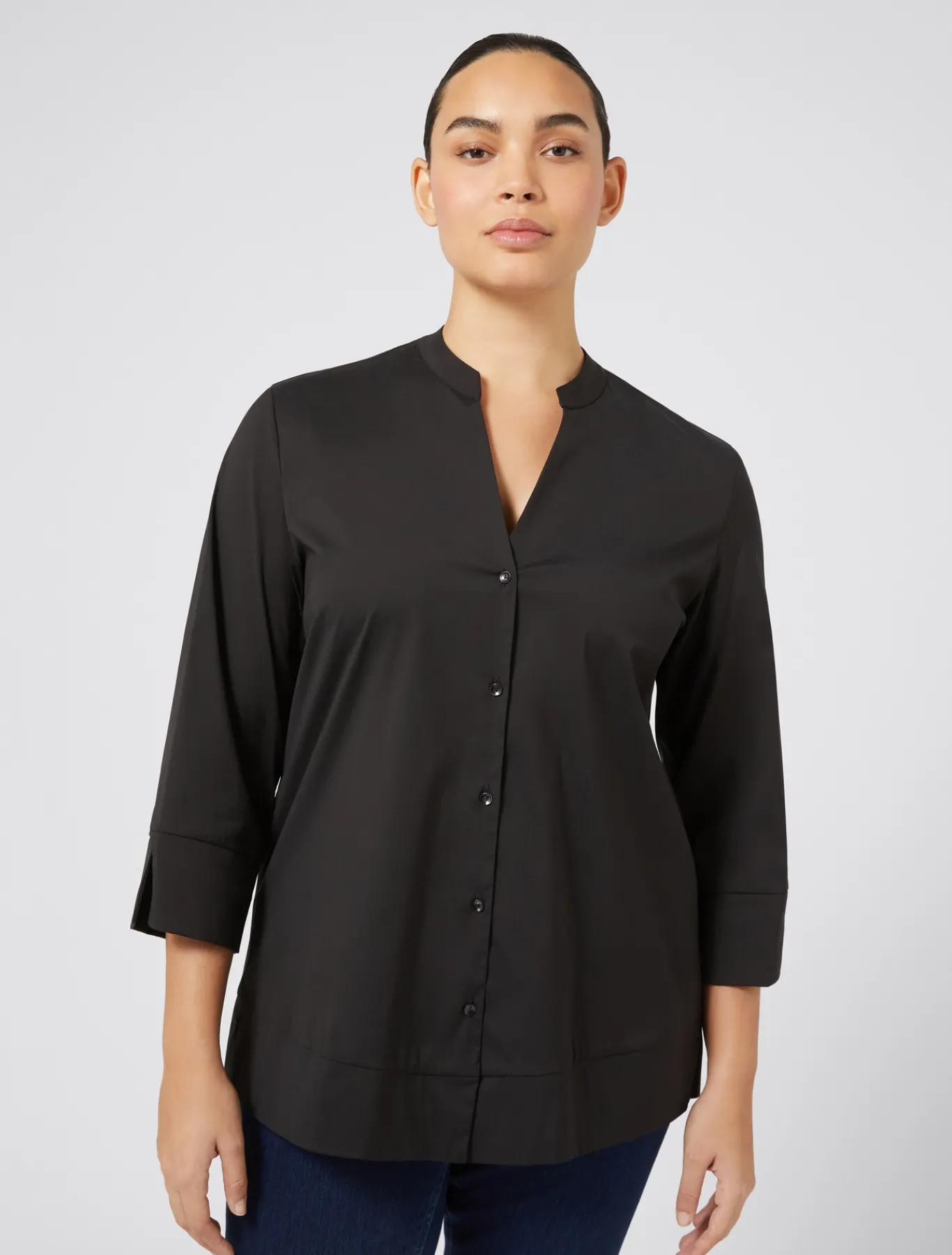 Marina Rinaldi Camicie & Bluse | Camicie & Bluse*Camicia in popeline stretch NERO