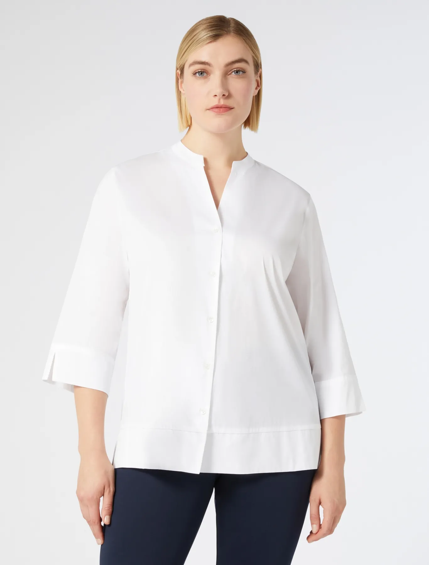 Marina Rinaldi Camicie & Bluse | Camicie & Bluse*Camicia in popeline stretch BIANCOOTTICO