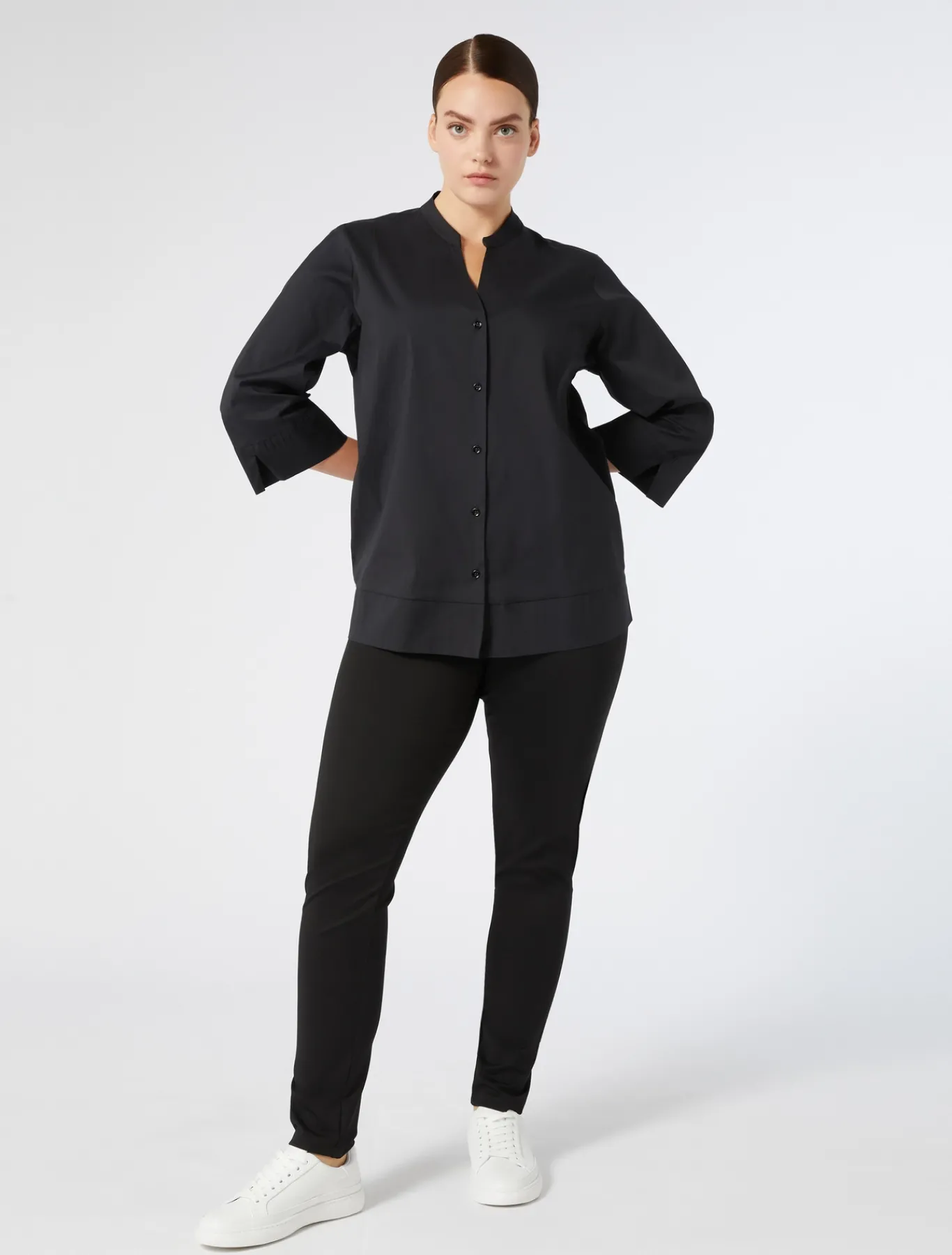 Marina Rinaldi Camicie & Bluse | Camicie & Bluse*Camicia in popeline stretch NERO