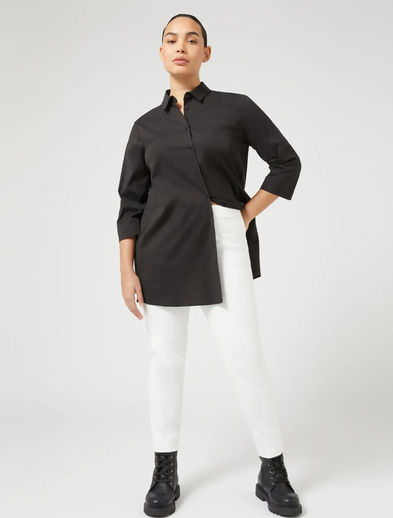 Marina Rinaldi Camicie & Bluse | Camicie & Bluse*Camicia in popeline stretch NERO