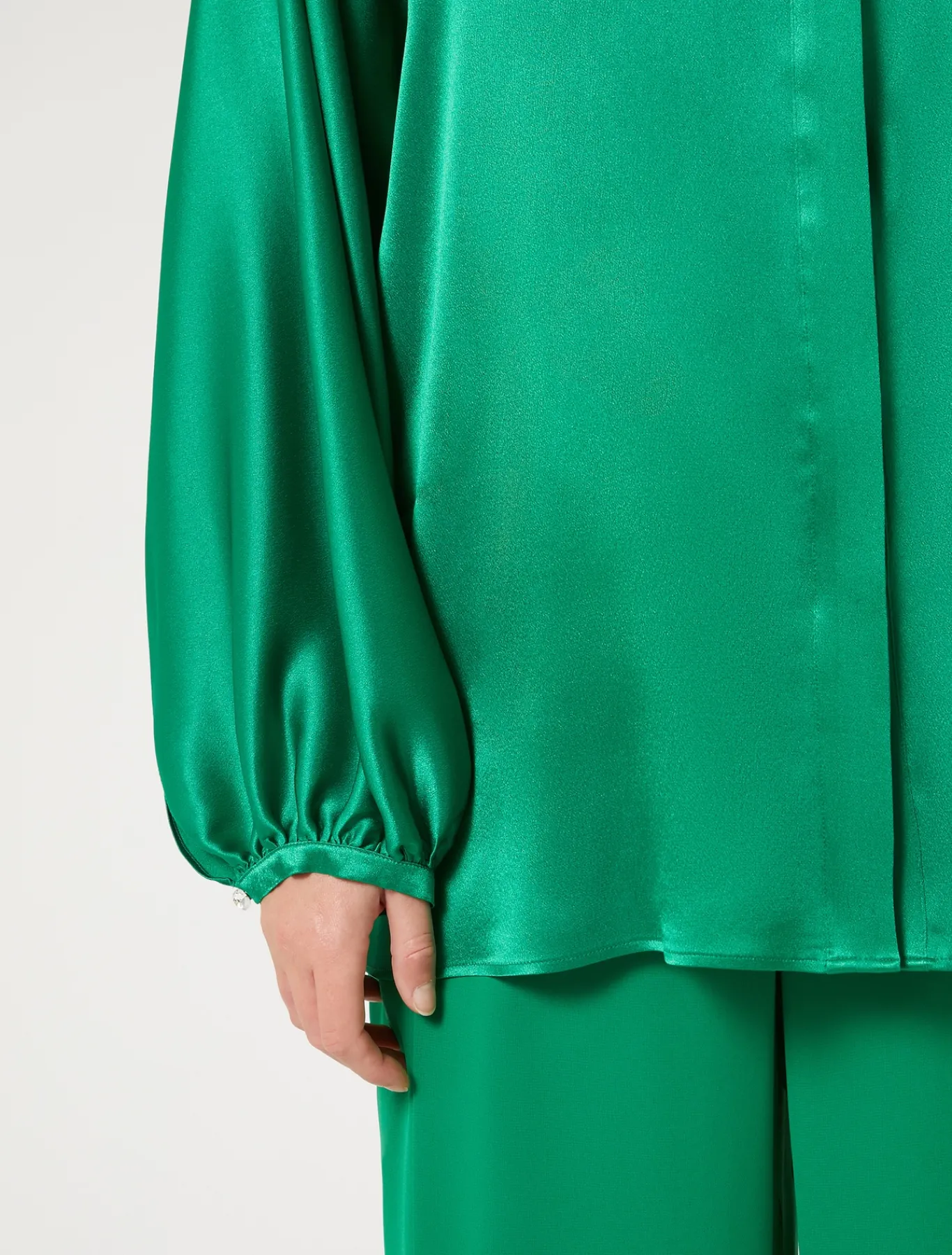 Marina Rinaldi Bluse | Camicie & Bluse*Camicia in satin VERDEBANDIERA