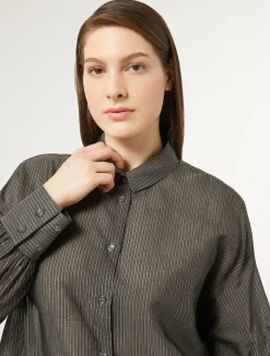 Marina Rinaldi Camicie & Bluse | Camicie & Bluse*Camicia in tela di cotone e seta GRIGIOSCURO