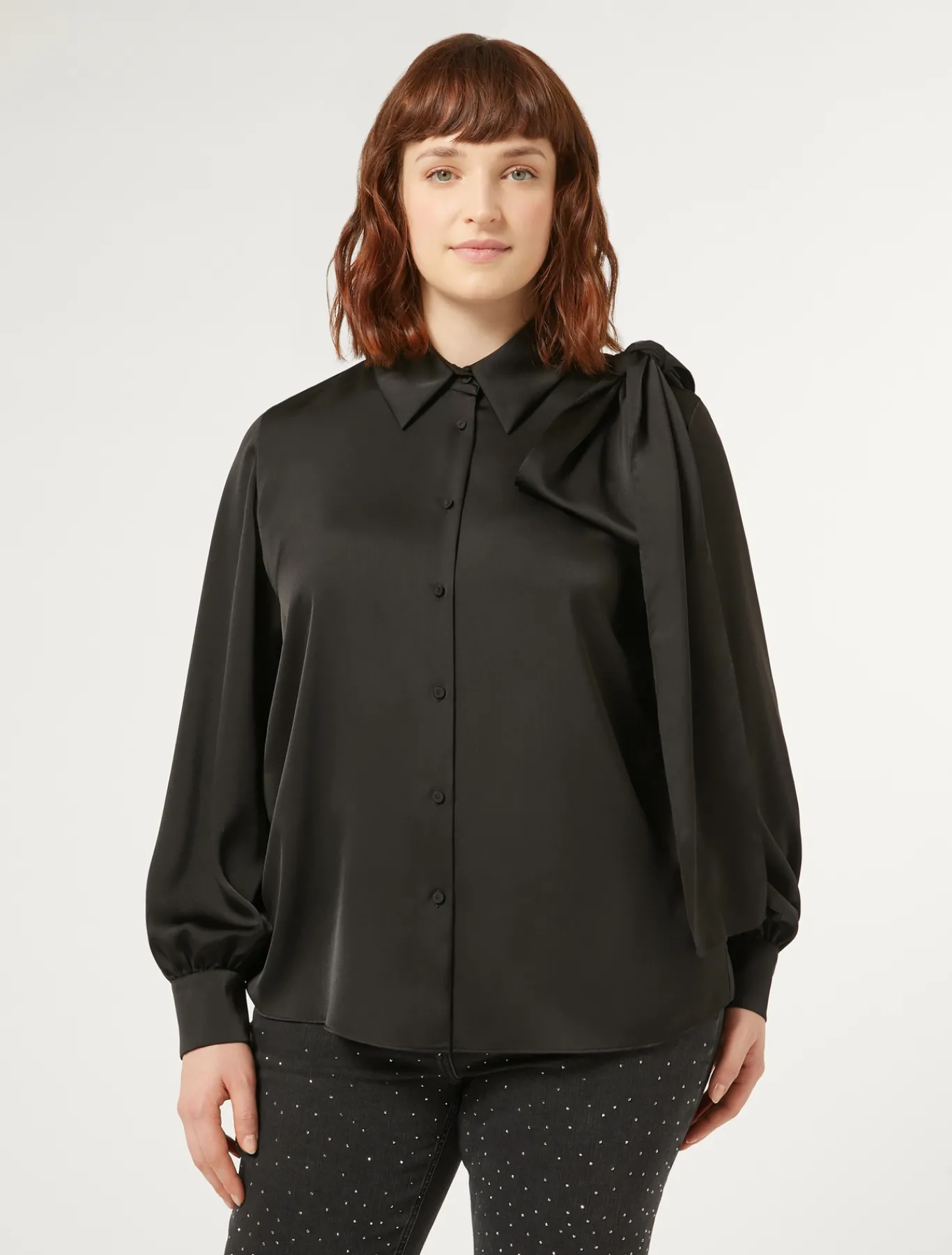Marina Rinaldi Selezione Elegante | Collezione Elegante*Camicia in tessuto tecnico NERO