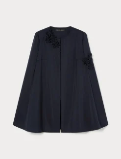 Marina Rinaldi Giacche | Cappotti & Trench*Cappa in duchesse con ricami BLUNOTTE