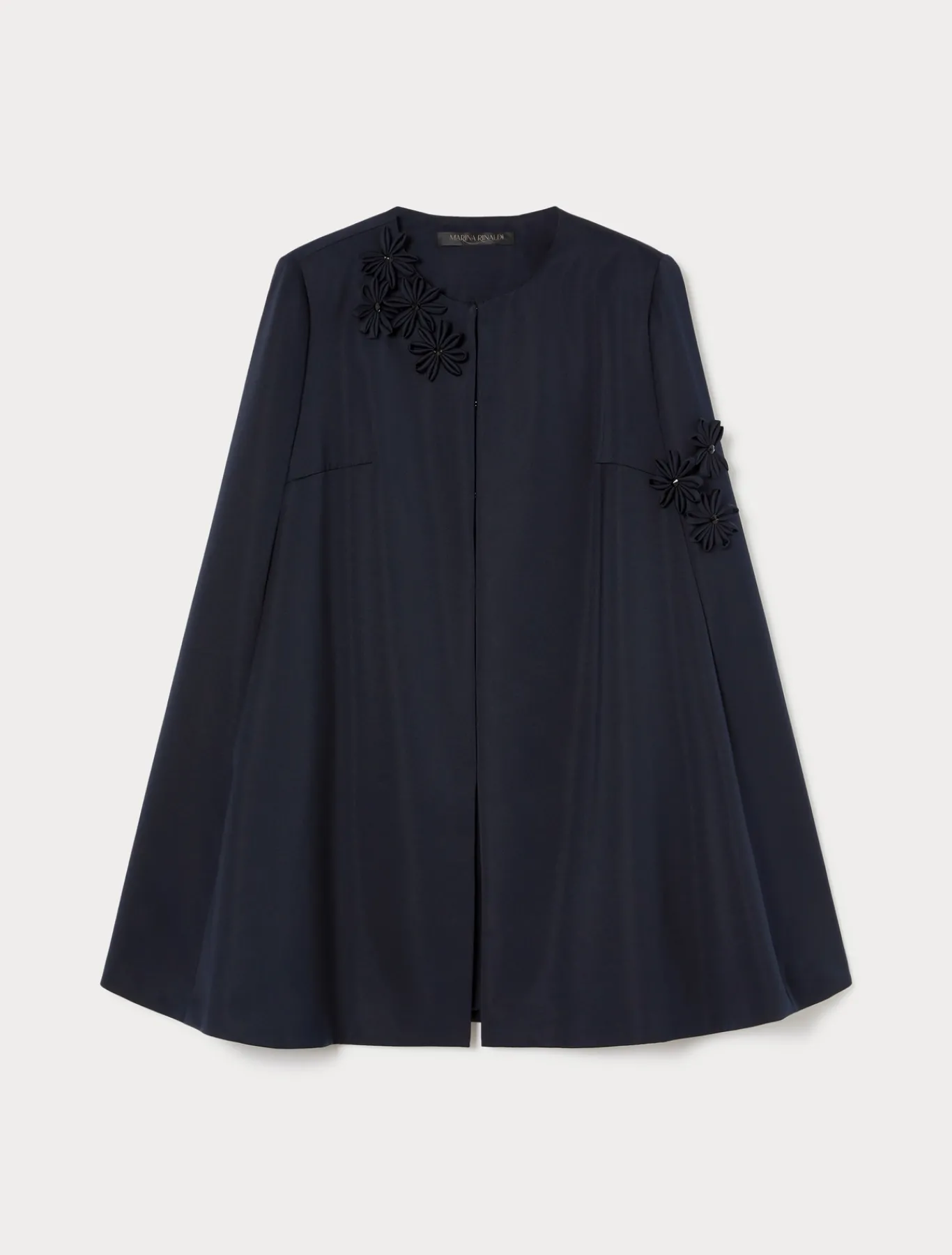 Marina Rinaldi Giacche | Cappotti & Trench*Cappa in duchesse con ricami BLUNOTTE
