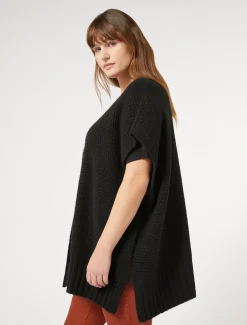 Marina Rinaldi Maglieria | Maglieria*Cappa in misto lana NERO