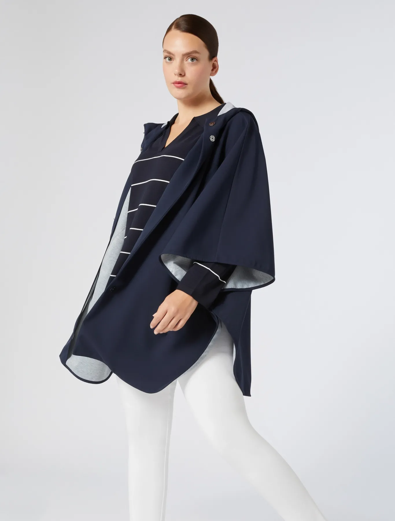 Marina Rinaldi Accessori | Accessori*Cappa in tela e jersey mélange BLUNOTTE