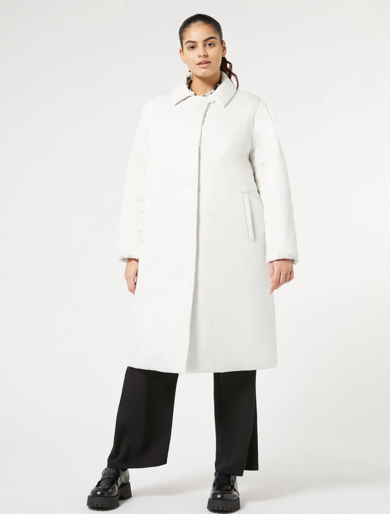 Marina Rinaldi Piumini | Piumini*Cappotto imbottito in raso antigoccia BIANCO