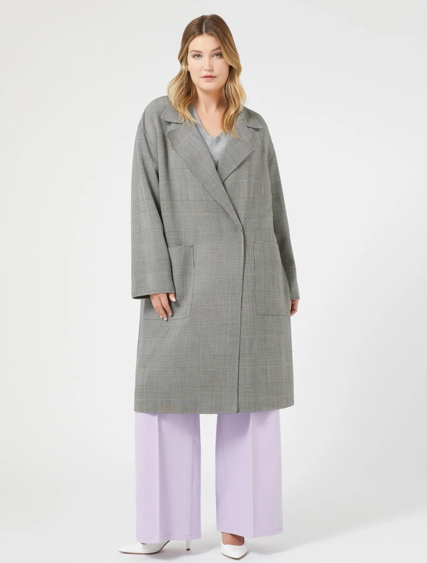 Marina Rinaldi Cappotti & Trench | Cappotti & Trench*Cappotto in double di lana check NEROBIANCO