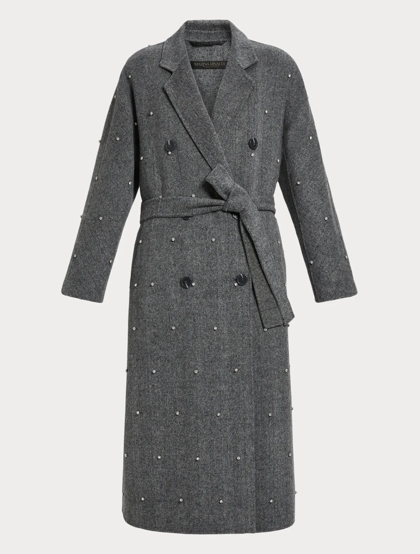 Marina Rinaldi Cappotti & Trench | Cappotti & Trench*Cappotto in double di lana con ricami BIANCONERO