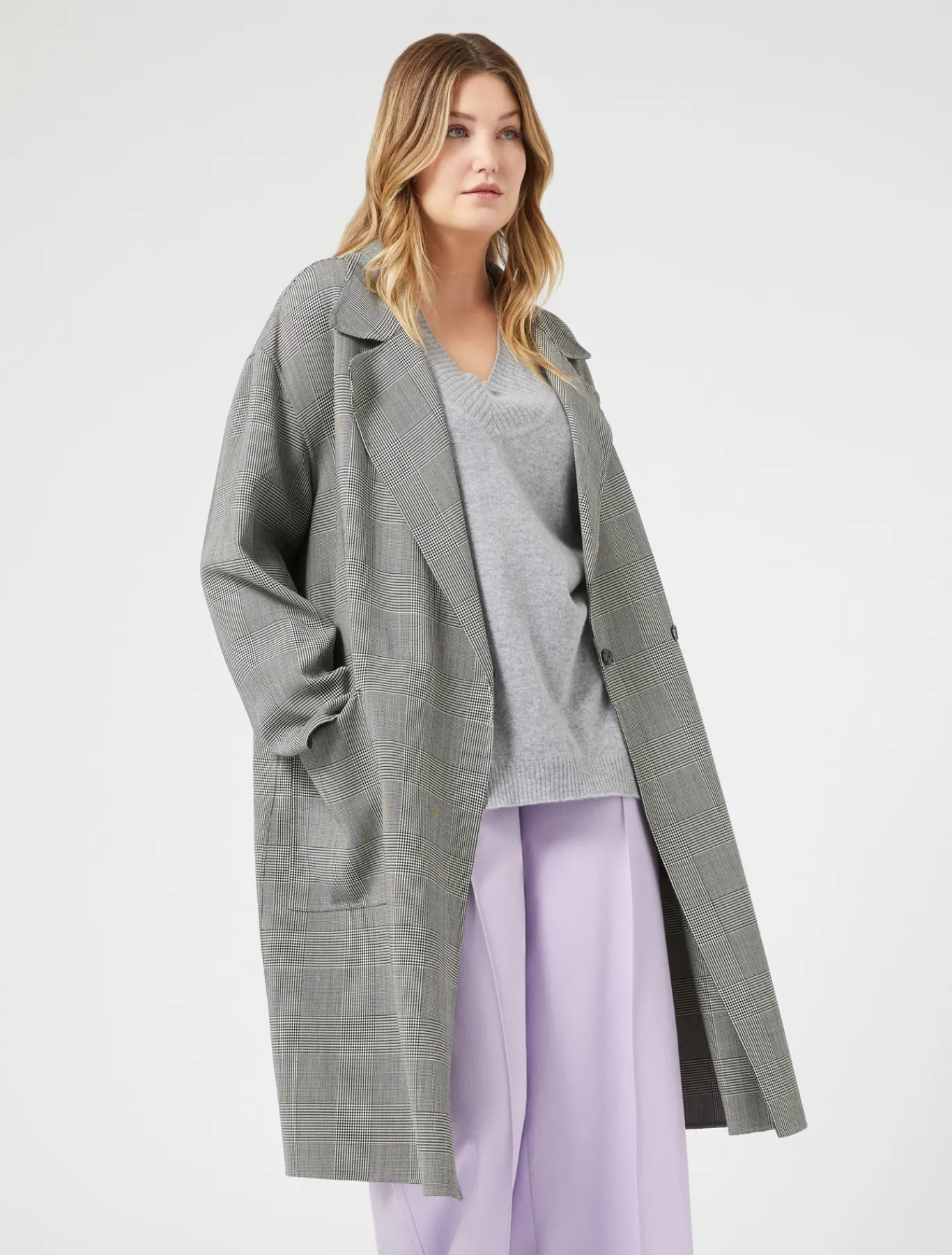 Marina Rinaldi Cappotti & Trench | Cappotti & Trench*Cappotto in double di lana check NEROBIANCO