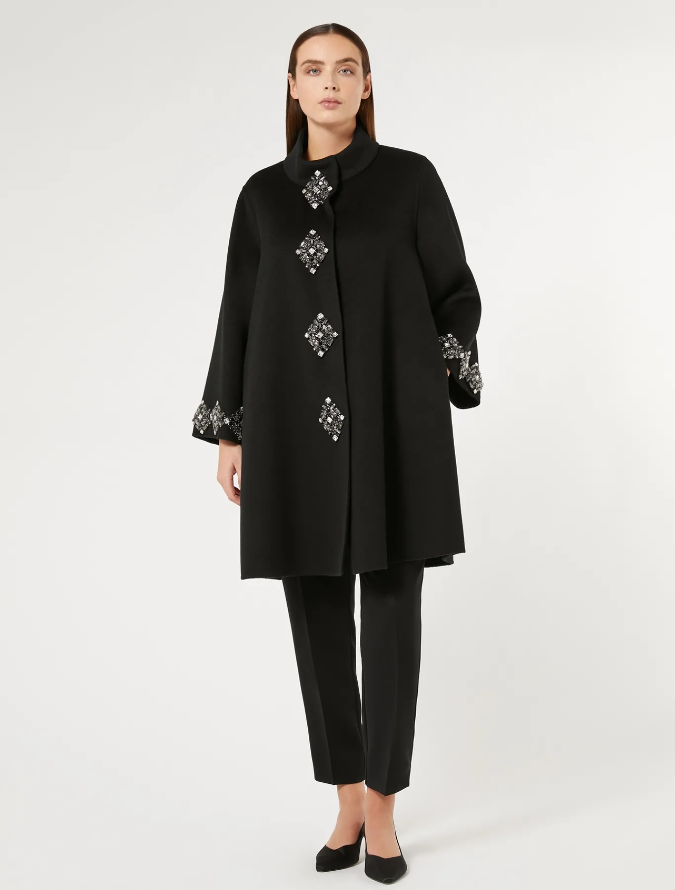 Marina Rinaldi Giacche | Cappotti & Trench*Cappotto in double di lana NERO