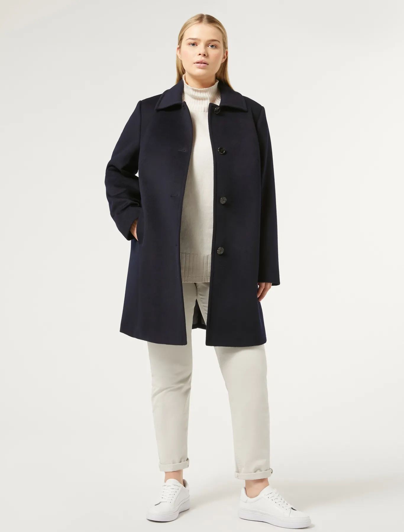 Marina Rinaldi Cappotti & Trench | Cappotti & Trench*Cappotto in drap di lana BLUNOTTE