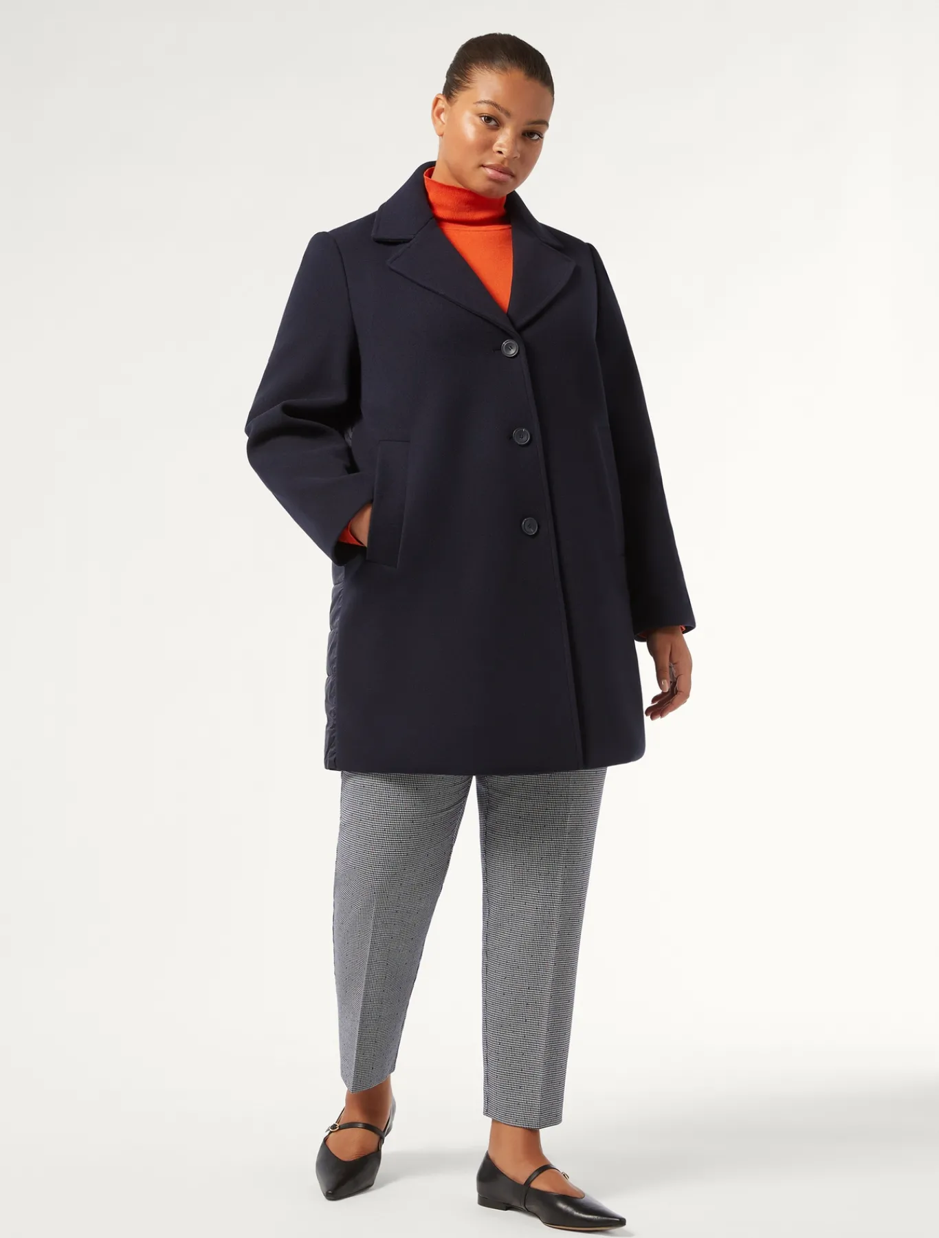 Marina Rinaldi Cappotti & Trench | Cappotti & Trench*Cappotto in panno jersey e tela di nylon antigoccia BLUNOTTE