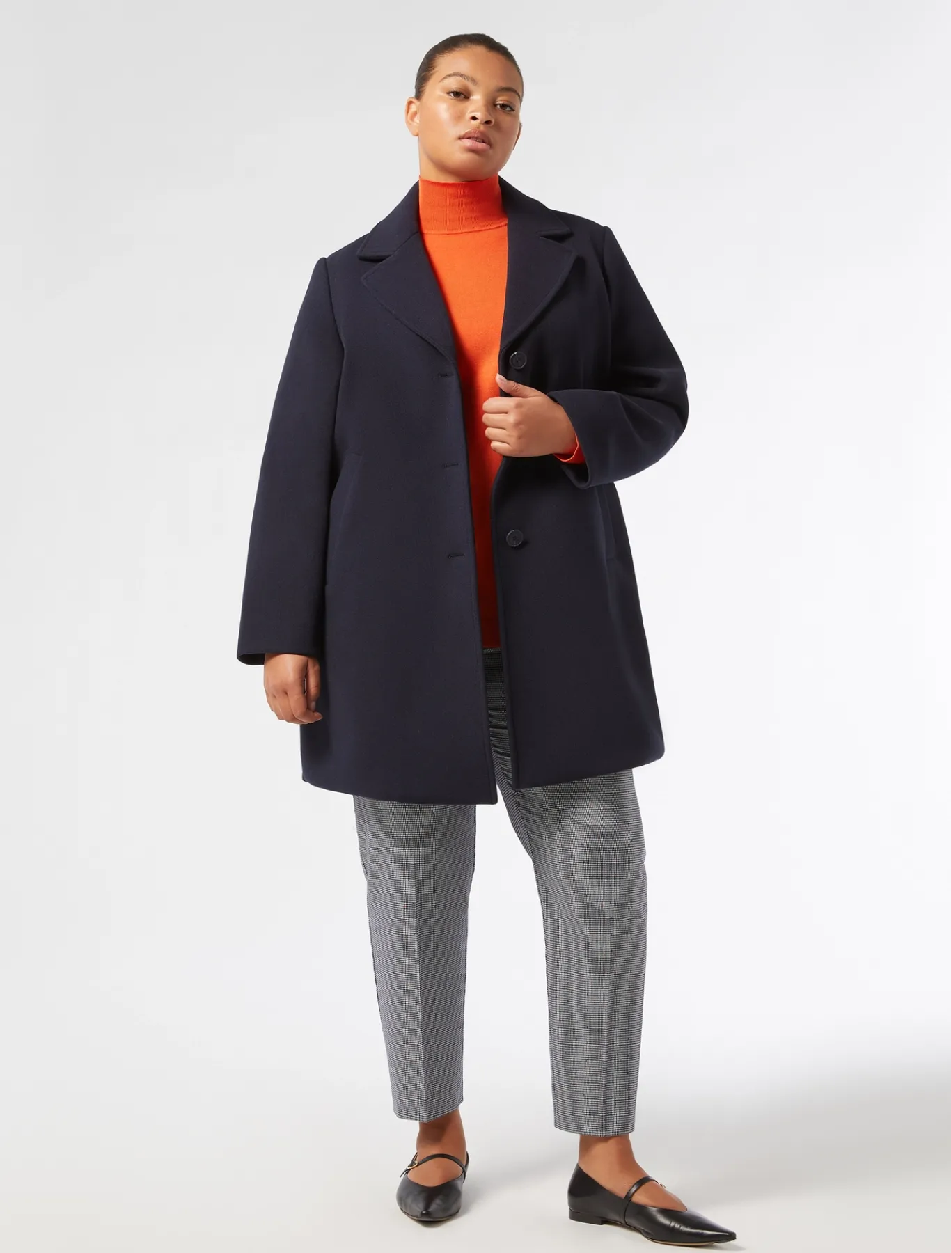 Marina Rinaldi Cappotti & Trench | Cappotti & Trench*Cappotto in panno jersey e tela di nylon antigoccia BLUNOTTE