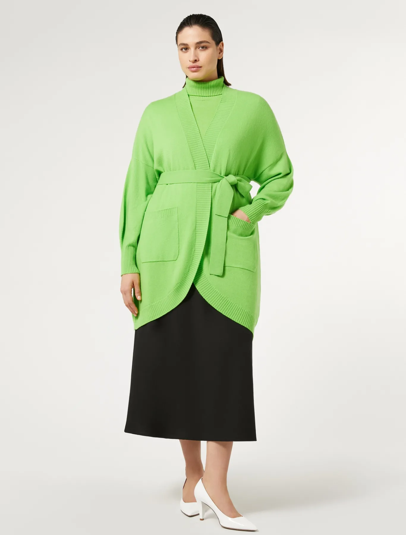 Marina Rinaldi Maglieria | Maglieria*Cardigan in cachemire LIME