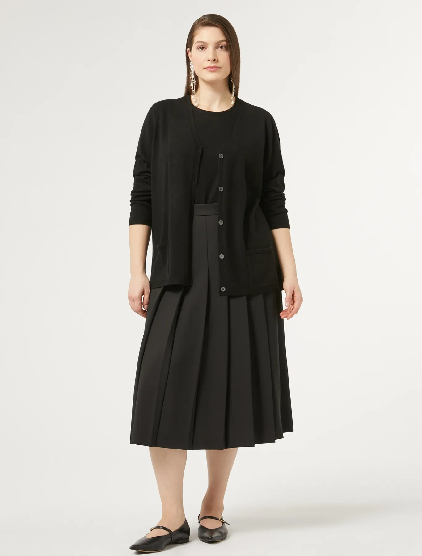 Marina Rinaldi Maglieria | Maglieria*Cardigan in cachemire NERO