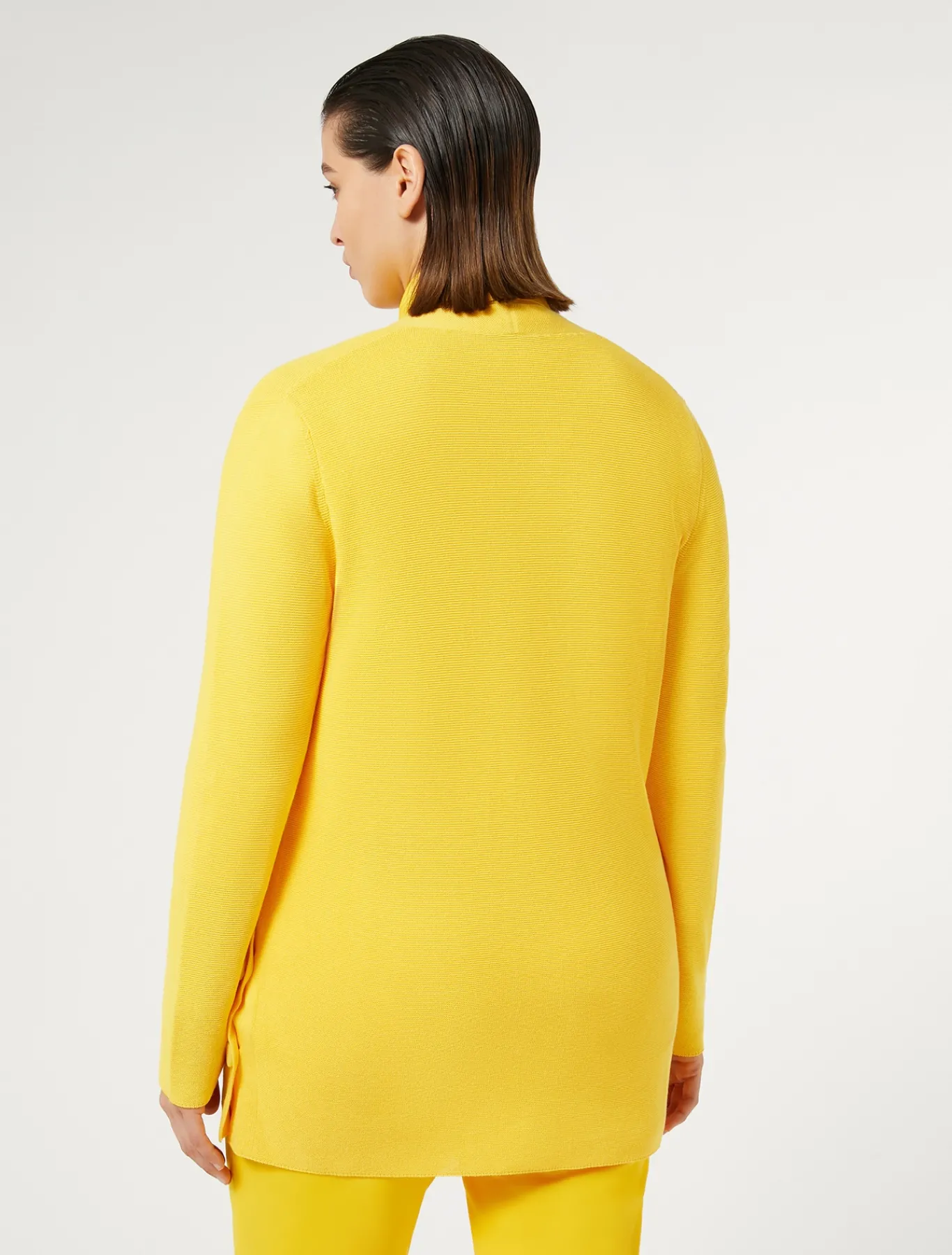 Marina Rinaldi Maglieria | Maglieria*Cardigan in cotone crêpe GIALLOSOLE