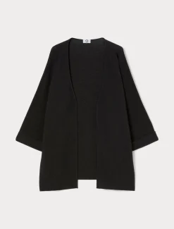 Marina Rinaldi Maglieria | Maglieria*Cardigan in cotone crêpe NERO