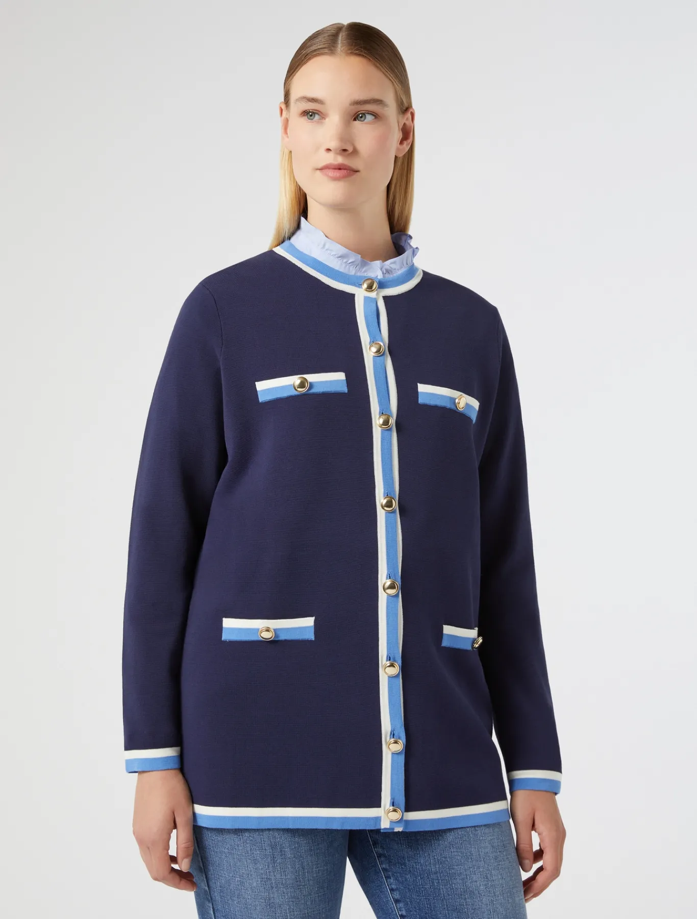 Marina Rinaldi Maglieria | Maglieria*Cardigan in cotone modal BLU