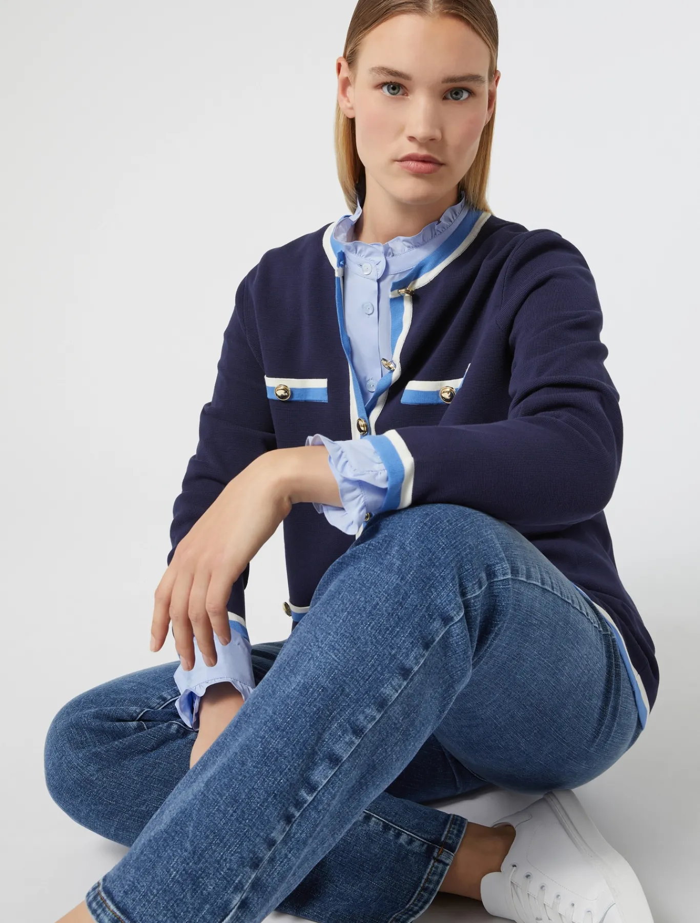 Marina Rinaldi Maglieria | Maglieria*Cardigan in cotone modal BLU
