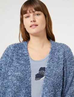 Marina Rinaldi Maglieria | Maglieria*Cardigan in filato lurex AZZURRO