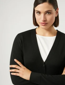 Marina Rinaldi Maglieria | Maglieria*Cardigan in lana NERO
