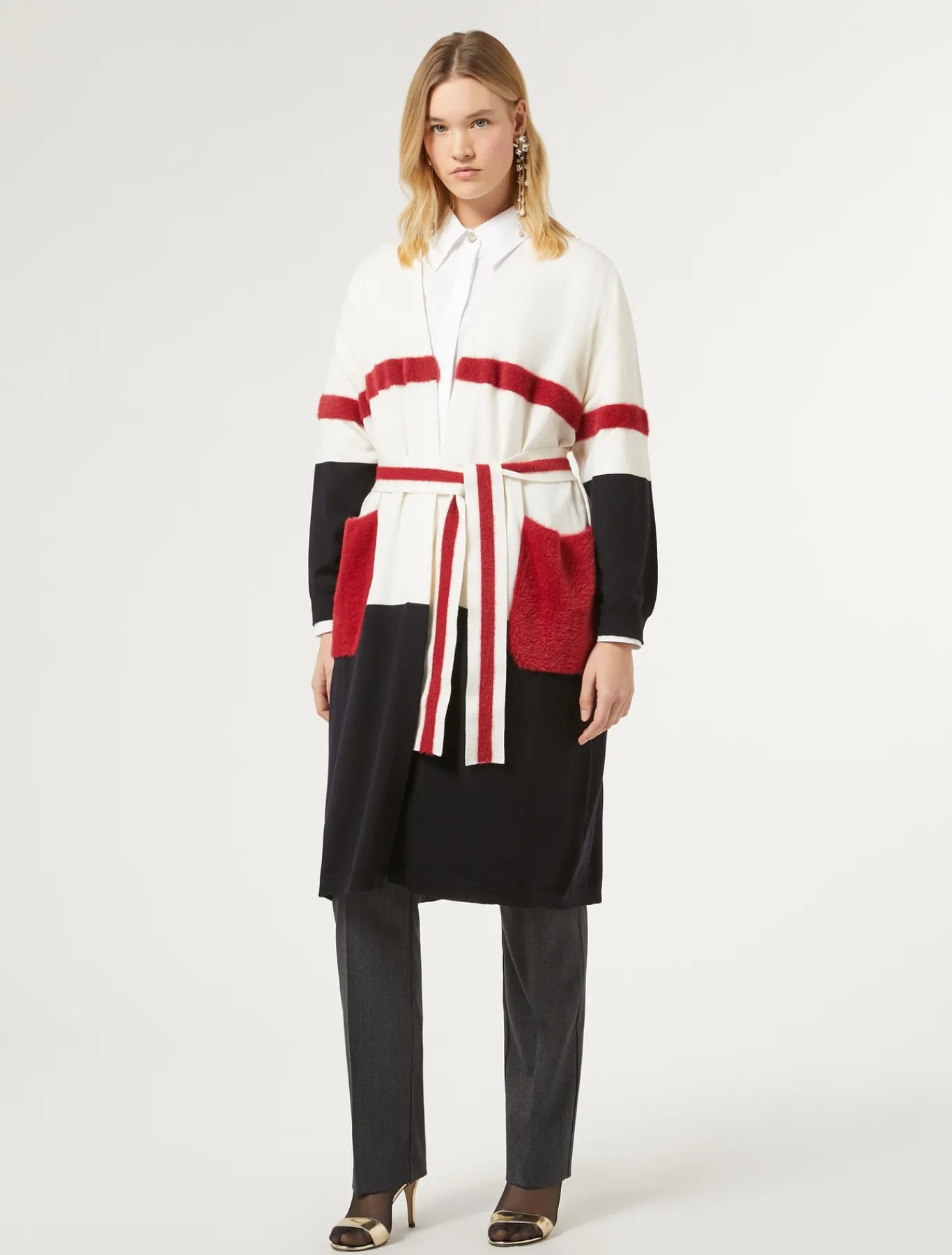 Marina Rinaldi Maglieria | Maglieria*Cardigan in lana BLUMARINO