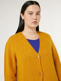 Marina Rinaldi Maglieria | Maglieria*Cardigan in lana soft SENAPE