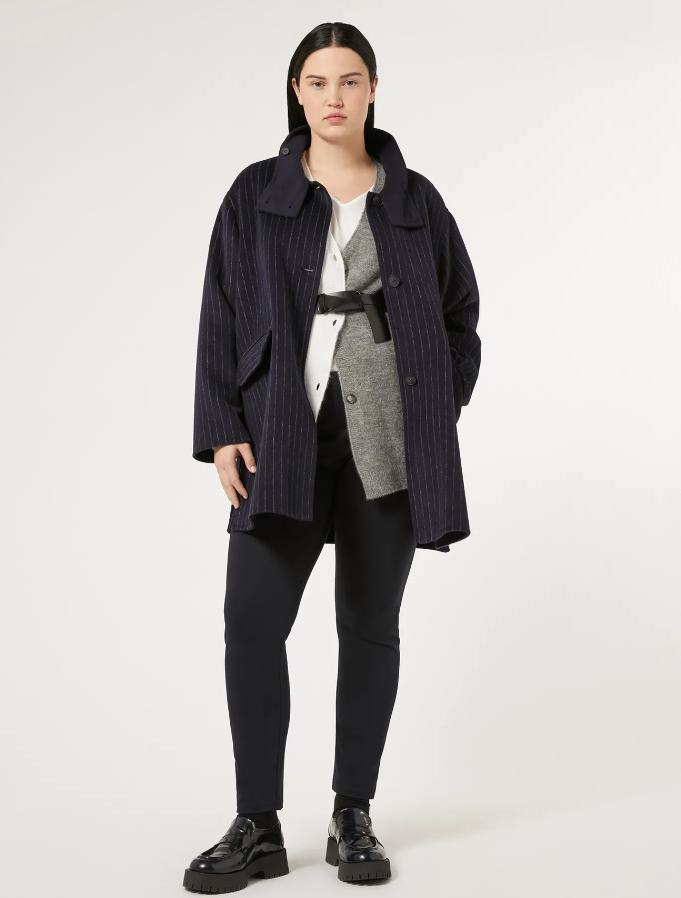 Marina Rinaldi Maglieria | Maglieria*Cardigan in lana soft BLUMARINO