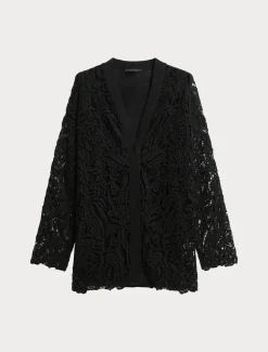 Marina Rinaldi Maglieria | Maglieria*Cardigan in maglia con ricamo NERO