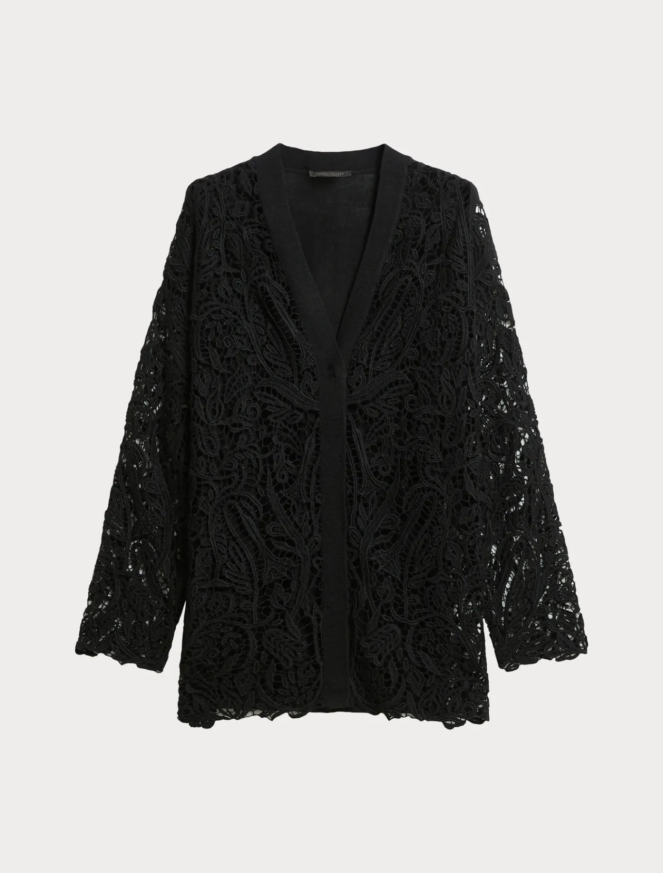 Marina Rinaldi Maglieria | Maglieria*Cardigan in maglia con ricamo NERO
