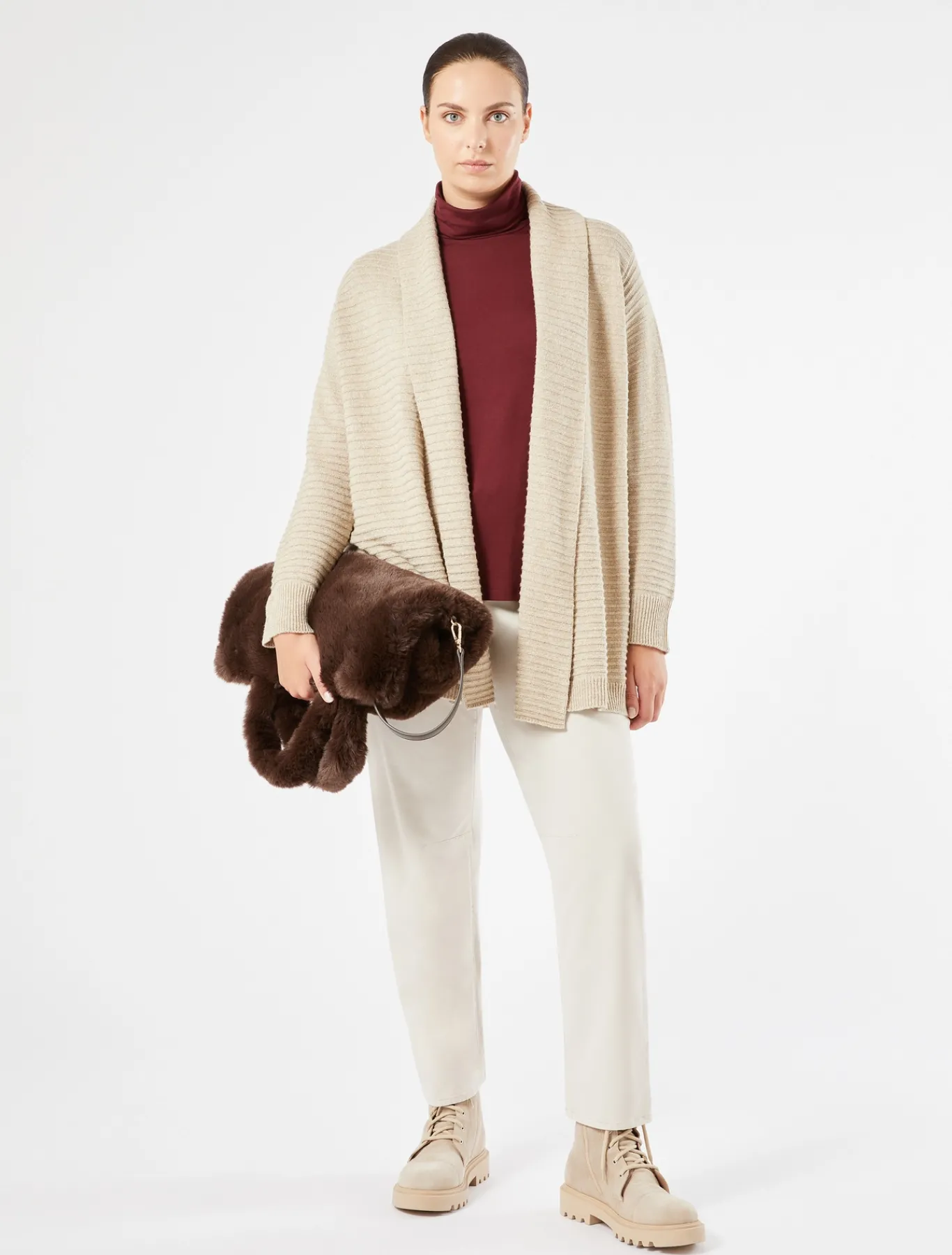 Marina Rinaldi Maglieria | Maglieria*Cardigan in misto cachemire BEIGE