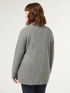 Marina Rinaldi Maglieria | Maglieria*Cardigan in misto lana GRIGIOMEDIO