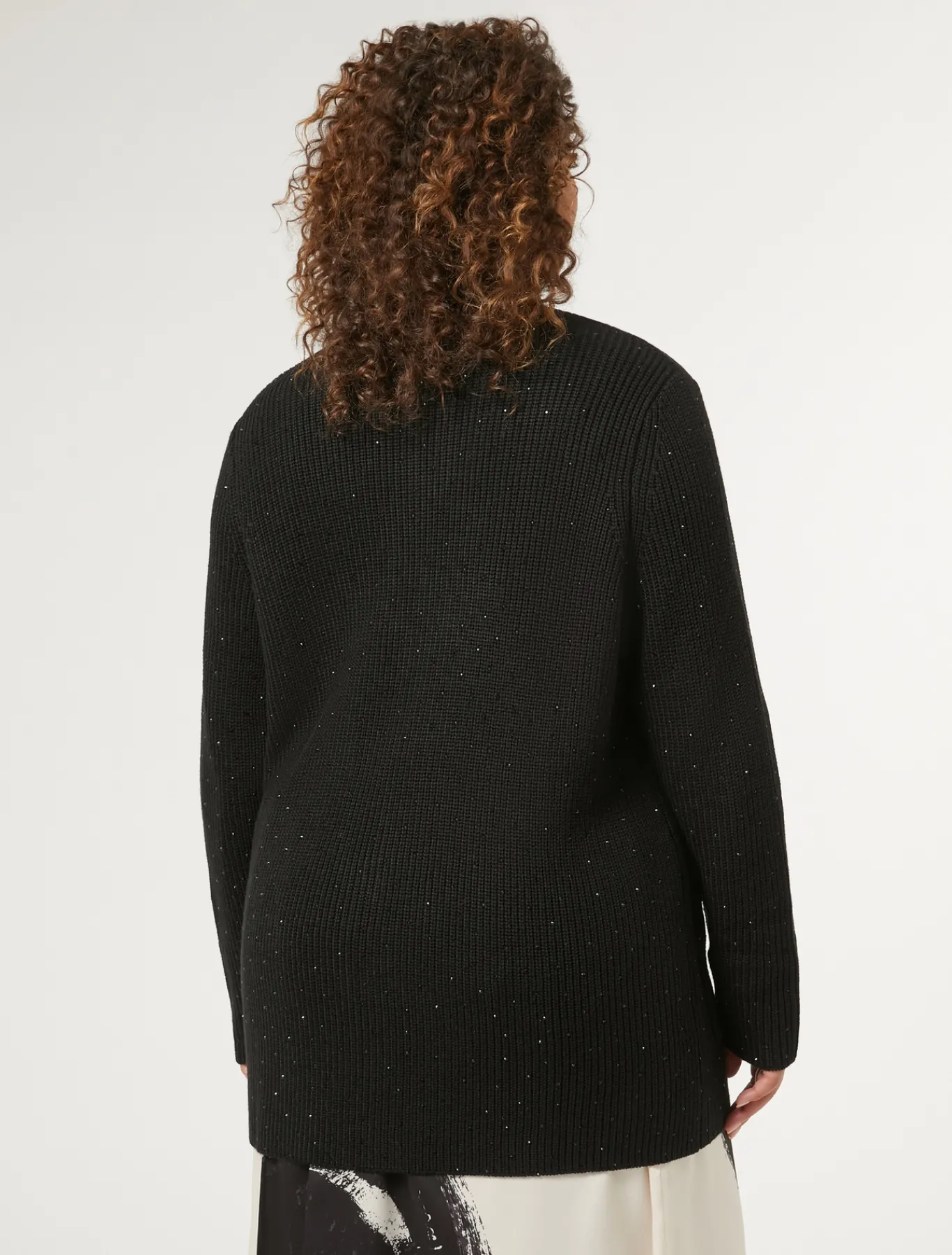 Marina Rinaldi Maglieria | Maglieria*Cardigan in misto lana con strass NERO