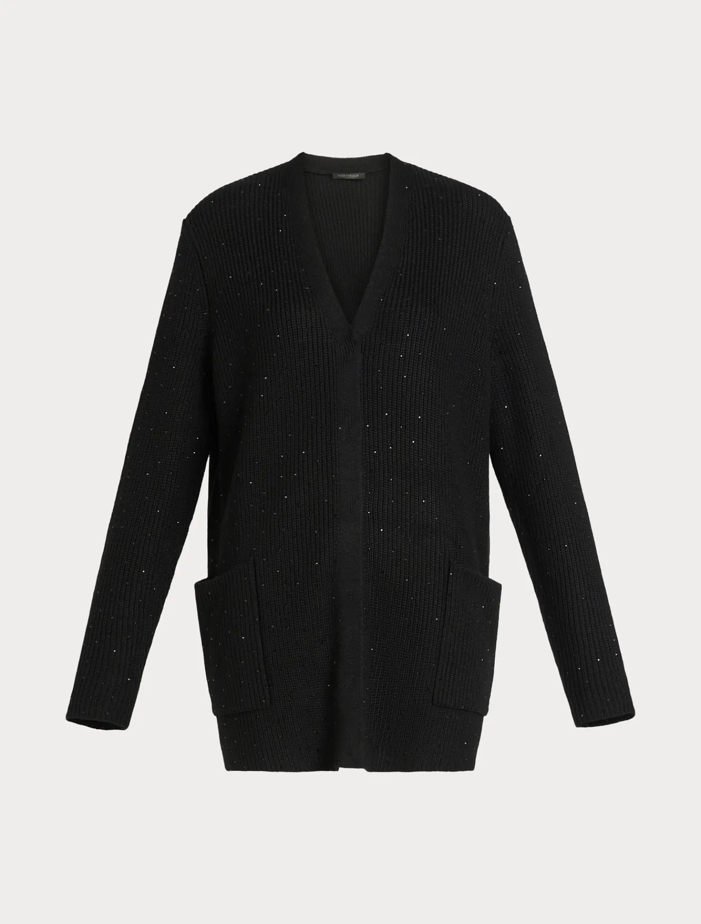 Marina Rinaldi Maglieria | Maglieria*Cardigan in misto lana con strass NERO