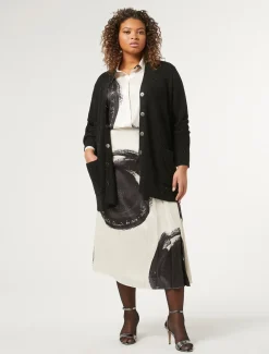 Marina Rinaldi Maglieria | Maglieria*Cardigan in misto lana con strass NERO