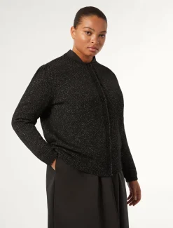 Marina Rinaldi Maglieria | Maglieria*Cardigan in misto lana e lurex NERO
