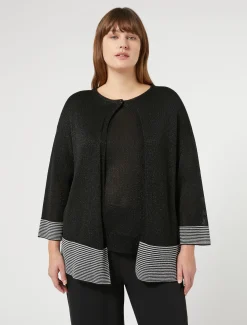 Marina Rinaldi Maglieria | Maglieria*Cardigan in viscosa lurex NERO
