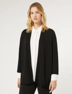 Marina Rinaldi Maglieria | Maglieria*Cardigan in viscosa stretch crêpe NERO