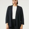 Marina Rinaldi Maglieria | Maglieria*Cardigan in viscosa stretch crêpe BLUMARINO