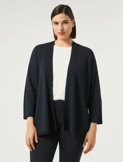 Marina Rinaldi Maglieria | Maglieria*Cardigan in viscosa stretch crêpe BLUMARINO