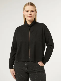 Marina Rinaldi Maglieria | Maglieria*Cardigan in viscosa stretch NERO