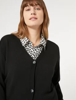 Marina Rinaldi Maglieria | Maglieria*Cardigan in viscosa stretch NERO