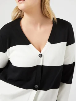 Marina Rinaldi Maglieria | Maglieria*Cardigan in viscosa stretch NERO