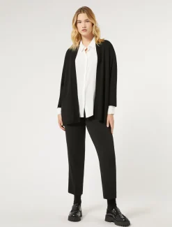 Marina Rinaldi Maglieria | Maglieria*Cardigan in viscosa stretch crêpe NERO